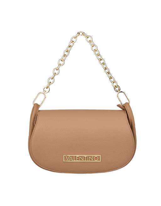 Valentino – Vinile – Beige, stor axelremsväska med viklock