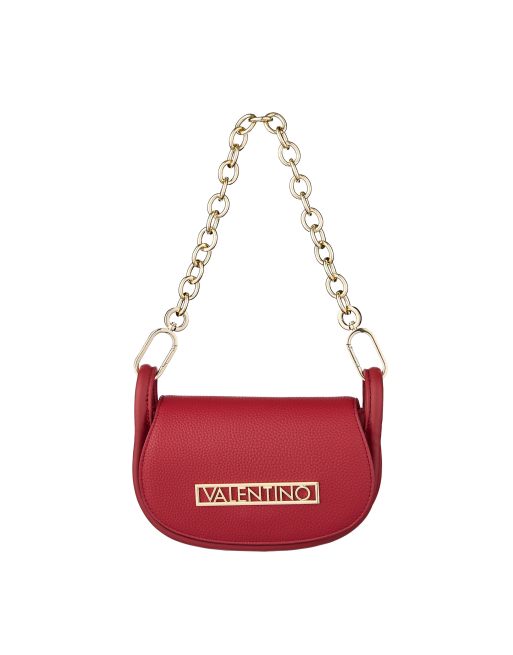 Valentino – Vinile – Kleine Schultertasche in Rot mit Umschlagklappe und Umhängeriemen
