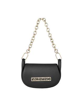 Valentino - Vinile - Kleine Schultertasche in Schwarz mit Umschlagklappe und Umhängeriemen