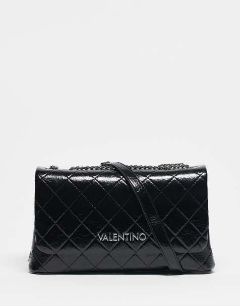Valentino wakanda crossbody bag with chain strap in black patent - view 1