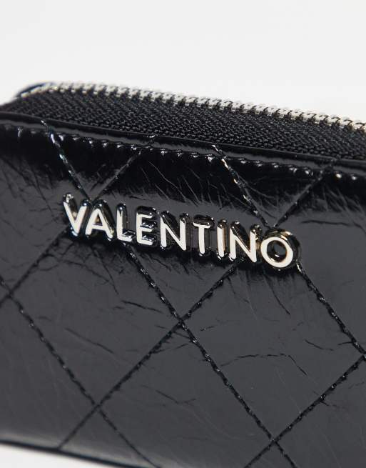 Valentino – Wakanda – Geldbörse in schwarzer Lacklederoptik mit umlaufendem Reißverschluss, 2 von 3