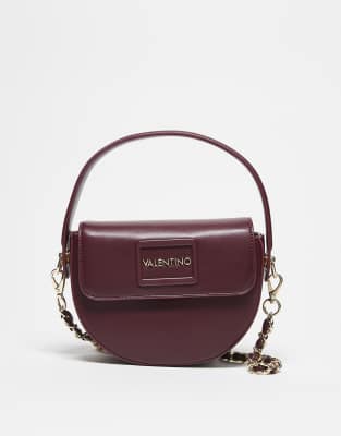 Valentino Valentino wannabe re crossbody bag with top handle in deep burgundy-Red