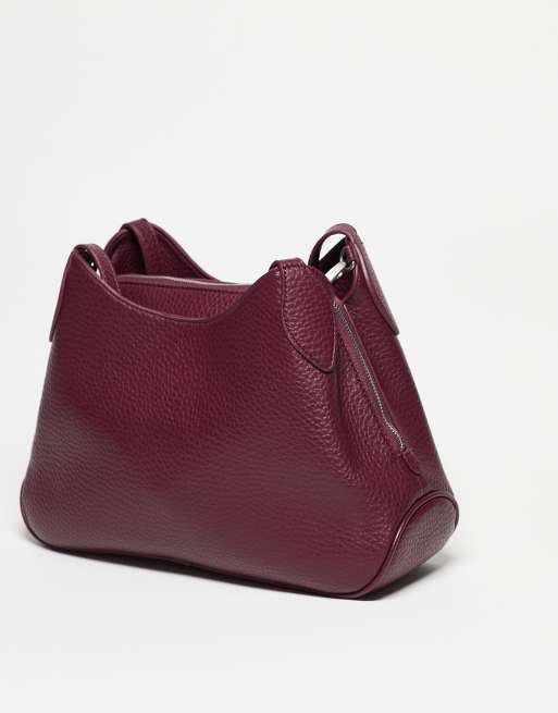 Valentino - Willowy Re - Borsa da spalla extra larga bordeaux testurizzata con fibbia, 2 di 3