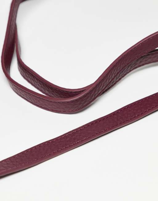 Valentino - Willowy Re - Borsa da spalla extra larga bordeaux testurizzata con fibbia, 3 di 3