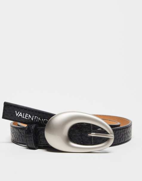 Valentino – Willowy Re – Gürtel in Schwarz mit Schnalle in Schmelz-Optik - view 1