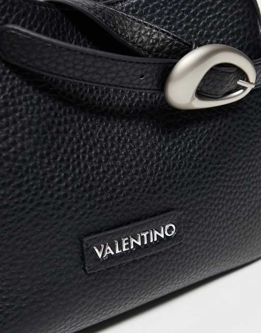 Valentino Willowy Re textured slouch shoulder bag with buckle detail in black  - BLACK, 2 of 3