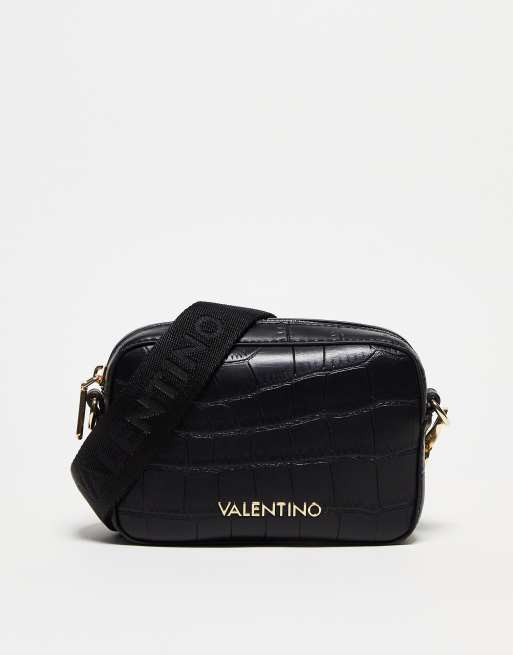 Valentino windy camera bag in black croc