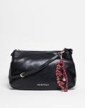 [Valentino] Valentino Winterre large slouchy shoulder bag with detachable bag charm in black No Size BLACK