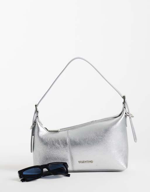 Valentino yuki asymmetric shoulder bag in silver metallic, 2 of 4