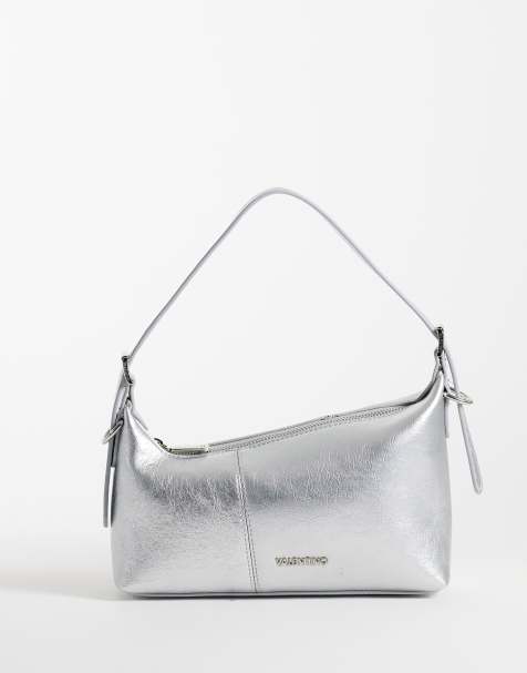 Valentino Yuki asymmetrisk skuldertaske i sølvfarvet metallic - view 1