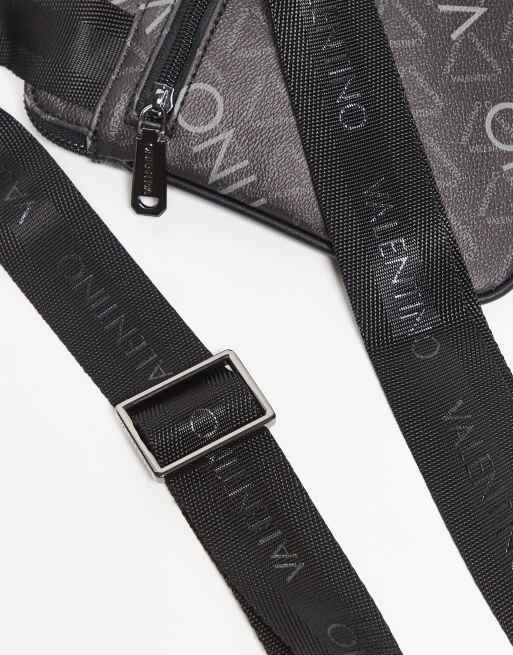 Valentino Zefir all over logo crossbody bag in black and grey  - BLACK, 2 of 3