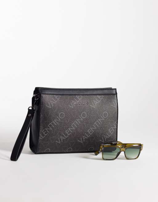 Valentino - Zefir - Pochette nera e grigia con logo, 3 di 4