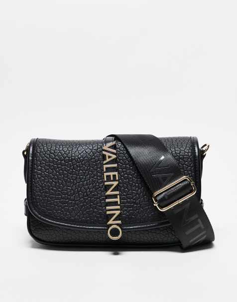 Valentino – Zeno – Umhängetasche in Kroko-Schwarz mit farblich abgesetztem Logo - view 1