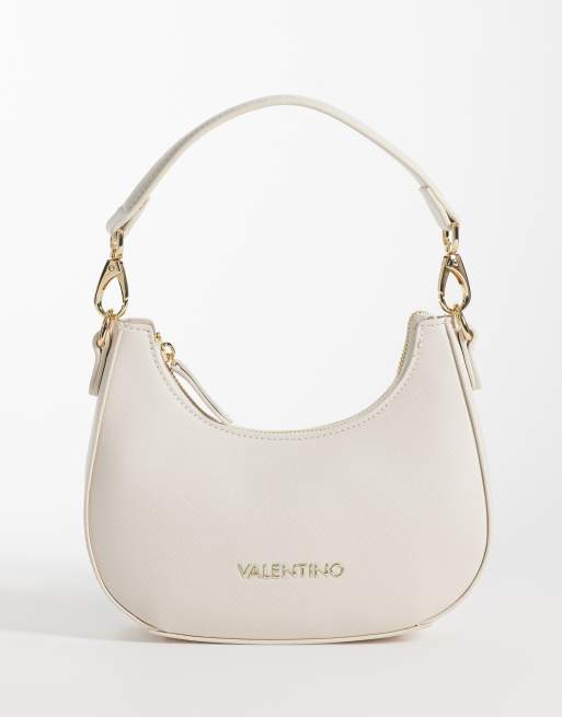 Valentino - Zero Re - Borsa a tracolla a mezzaluna color crema 