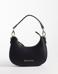 Valentino zero re crescent cross body bag with webbing strap in black
