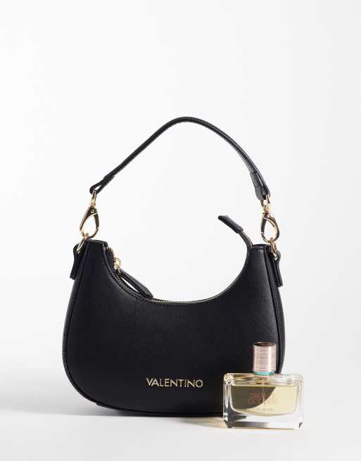 Valentino zero re crescent cross body bag with webbing strap in black, 2 of 4