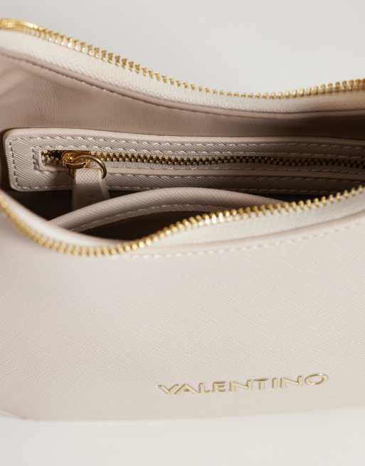 Valentino - Zero Re - Halvemaanvormige crossbody tas in crème , 3 van 4