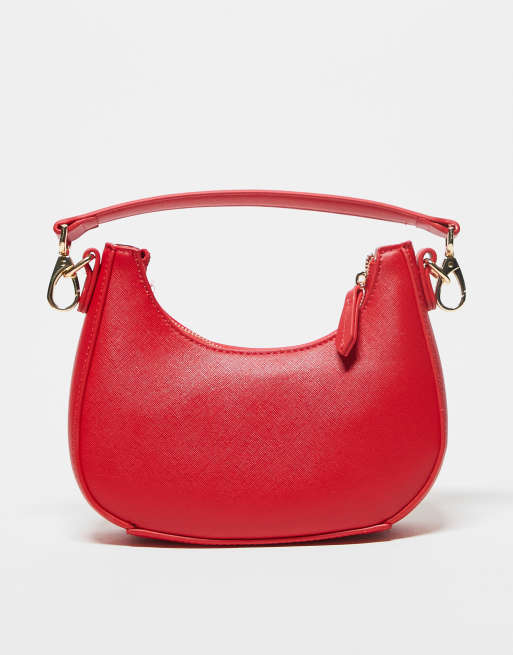 Valentino – Zero – Schultertasche in Rot mit abnehmbarem, kontrastierendem Gurtband, 2 von 3