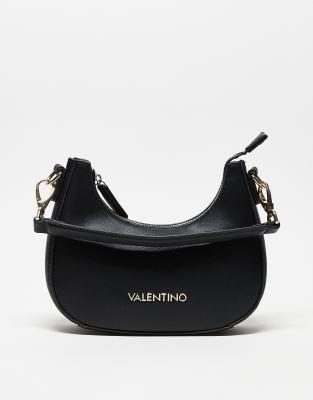 Valentino - Zero - Schwarze Tasche im Saddle-Bag-Design