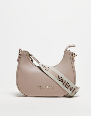 Valentino - Zero - Umhängetasche in Creme mit Umhängeriemen aus Gurtband-Weiß