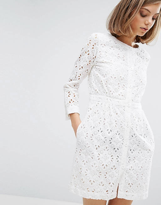 Vanessa Bruno Athe Broderie Button Front Dress | ASOS