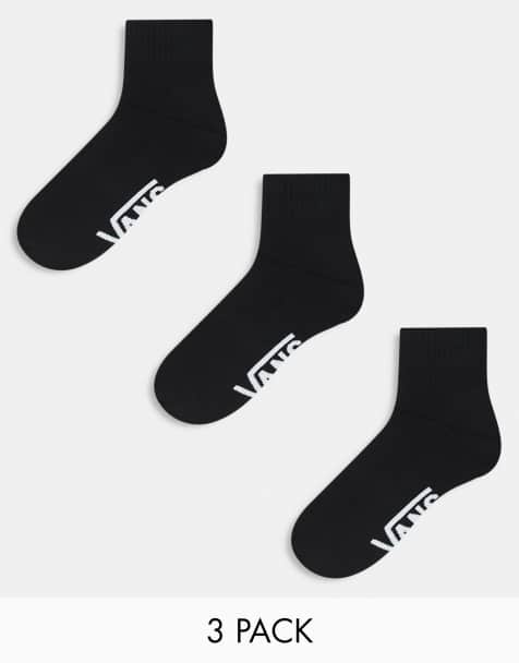 Vans 3 pack classic ankle socks in black - view 1