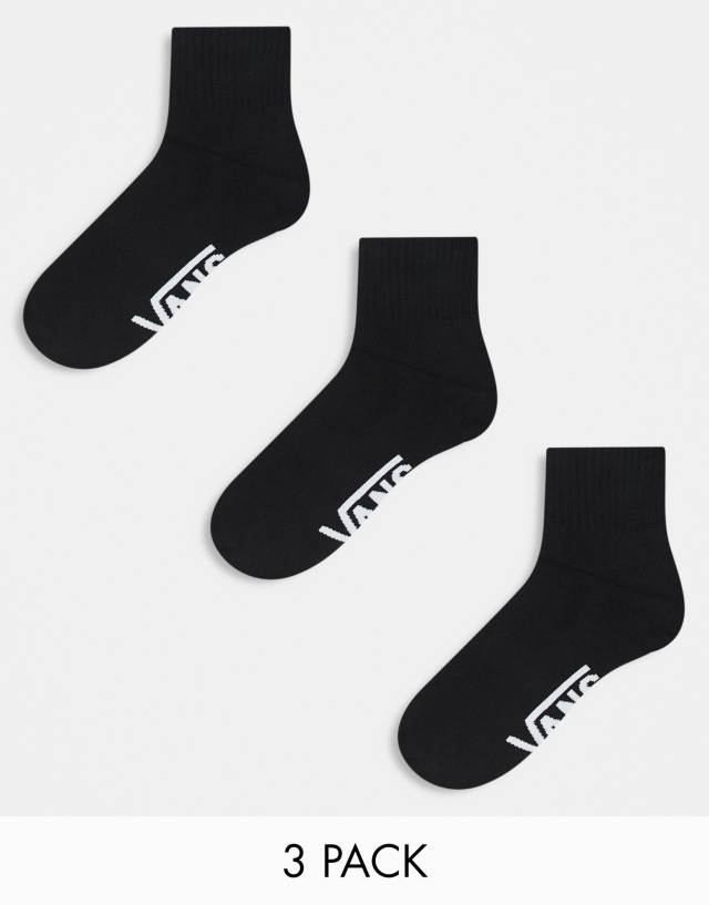 Vans - 3 pack classic ankle socks in black