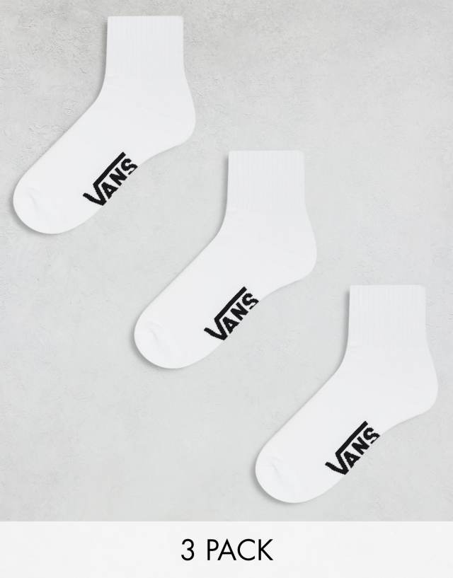 Vans - 3 pack classic ankle socks in white