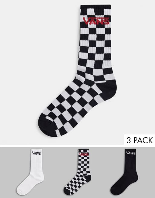 Vans 3 pack classic crew socks with logo in multi