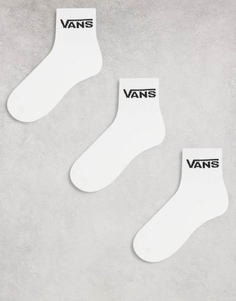 Vans 3-pack classic half crew socks in white - view 1