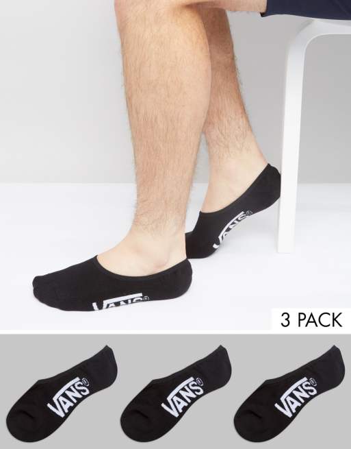 Vans 3 Classic No Show Socks In VXTTBLK | ASOS