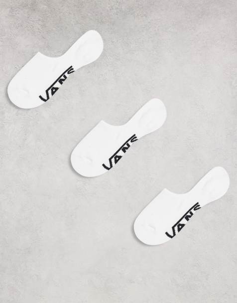 Vans 3 pack classic no show socks in white - view 1