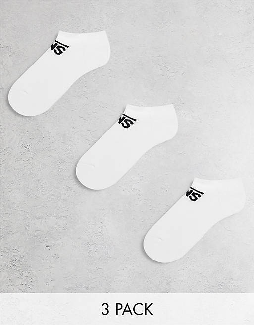 Vans 3-pack logo ankle socks in white | ASOS