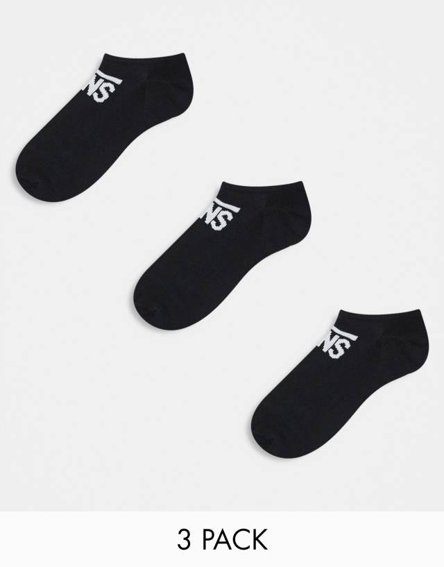 Vans - 3 pack trainer socks in black