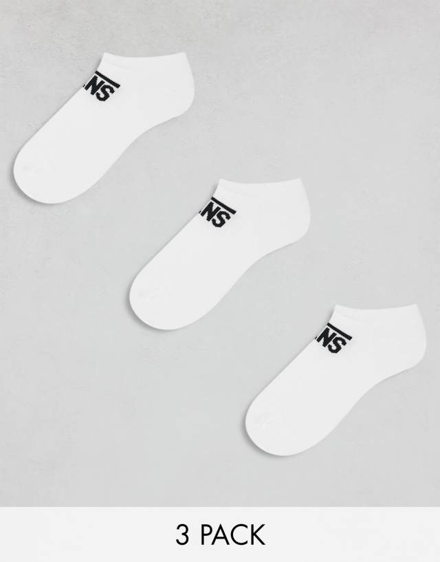 Vans - 3 pack trainer socks in white