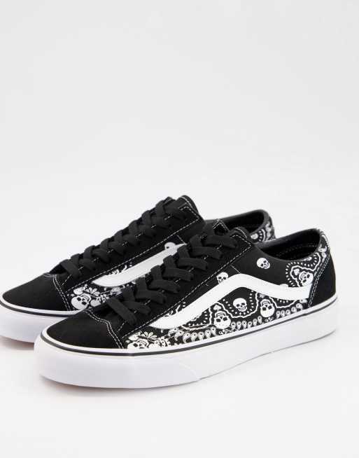 Vans – 36 Style – Czarne buty sportowe ze wzorem bandany