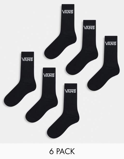 Vans 6 pack classic crew socks in black
