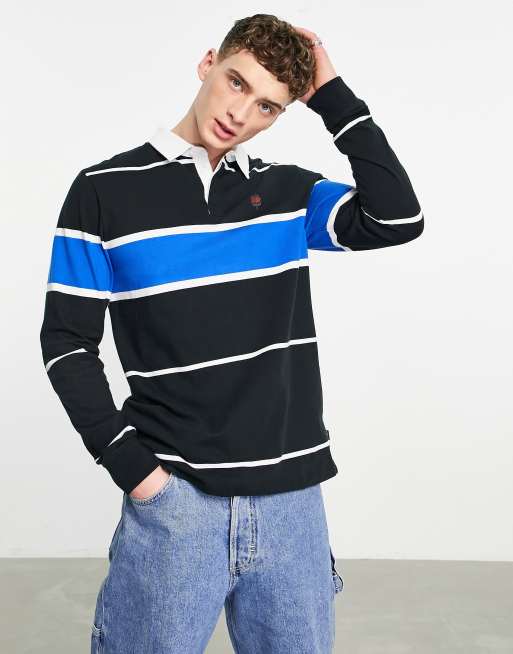 Vans 66 Champs Rugby polo shirt in black stripe | ASOS