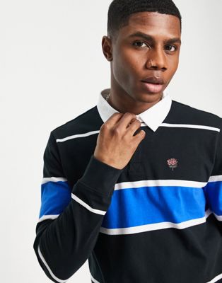 Vans 66 Champs Rugby polo shirt in black stripe