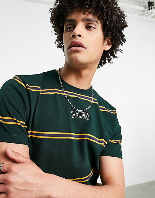 Vans 66 Champs striped t-shirt in green | ASOS