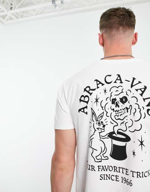 Vans Abracavans back print t-shirt in white