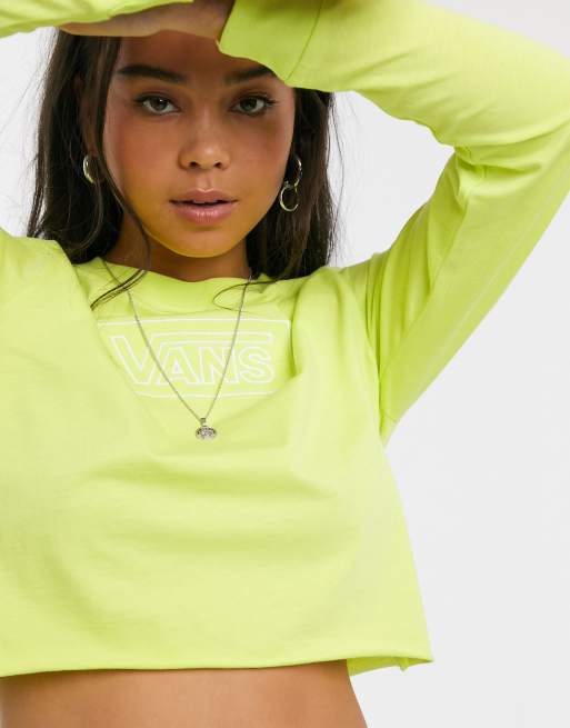 Yellow vans long sleeve crop top new arrivals