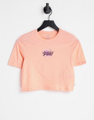 Vans Airbrush cropped t-shirt in peach nectar
