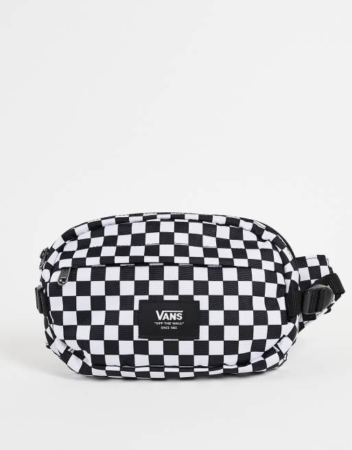 Vans – Aliso II – Gürteltasche in Schwarz und Weiß mit Schachbrettmuster 