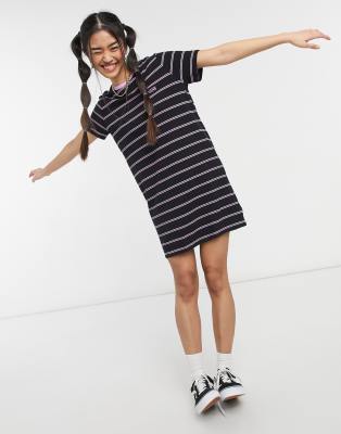 Vans Ally Stripe t-shirt dress in black