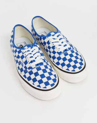 blue checkerboard authentic vans