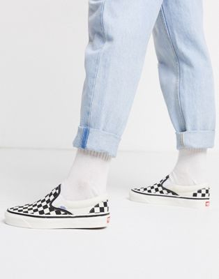 vans classic checkerboard slip on trainers