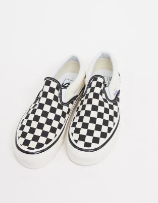 black & grey classic checkerboard trainers