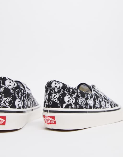 Vans Anaheim Era 95 DX skulls trainer in black white ASOS