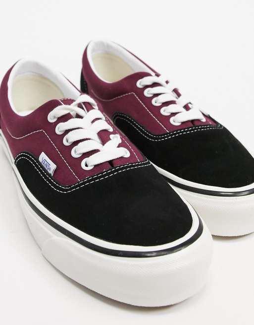 Vans Anaheim Era 95 DX sneakers in black burgundy